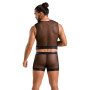 Комплект мужского белья на шнуровке Passion 053 Set William XXL/XXXL Black, жилет, боксеры