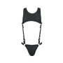 Мужское кожаное боди Passion 056 Adam L/XL Black, заклепки