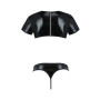 Комплект мужского белья под латекс Passion 057 Set Peter S/M Black, кроп-топ, стринги