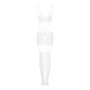 Сетчатый бодистокинг с имитацией топа и шорт Obsessive Bodystocking G330 XL/XXL, white, с доступом