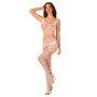 Сетчатый бодистокинг с имитацией топа и шорт Obsessive Bodystocking G330 XL/XXL, white, с доступом