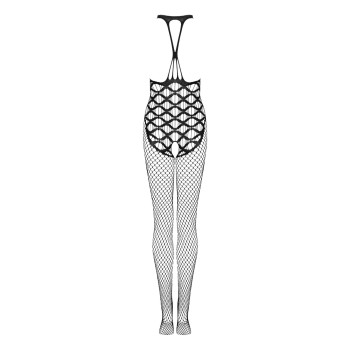 Сетчатый бодистокинг с имитацией боди Obsessive Bodystocking G332 S/M/L, black, с доступом