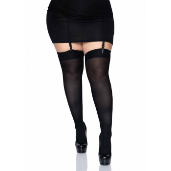 Щільні непрозорі панчохи Leg Avenue Nylon Thigh Highs Black, plus size