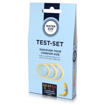 Набор презервативов Mister Size test-set 53–57–60, 3 размера + линейка, толщина 0,05 мм