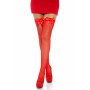 Чулки-сетка с атласным бантиком Leg Avenue Fishnet Thigh Highs With Bow Red, one size