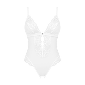 Эротическое полупрозрачное боди Obsessive Heavenlly crotchless teddy XS/S, с доступом