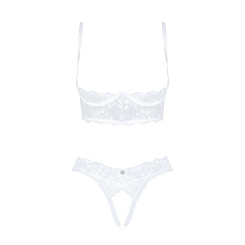 Эротический комплект Obsessive Heavenlly 2-pcs cupless set M/L, открытая грудь, с доступом