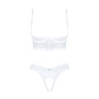 Эротический комплект Obsessive Heavenlly 2-pcs cupless set XL/2XL, открытая грудь, с доступом