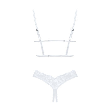 Эротический комплект Obsessive Heavenlly 2-pcs cupless set XL/2XL, открытая грудь, с доступом