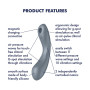 Вакуумный стимулятор с вибрацией Satisfyer Curvy Trinity 1 Bluegrey, игрушка 3в1
