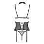 Корсет з відкритими грудьми Passion DOMINICA CORSET XXL/XXXL beige, пажі для панчіх, стрінги