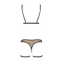Эротический комплект нижнего белья Passion GABI SET S/M beige, трусики с гартерами