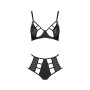 Комплект білизни Passion TASMINA SET XXL/XXXL black, ліф, високі трусики з корсетом ззаду