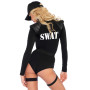 Костюм эротического спецназа Leg Avenue SWAT Team Babe S, боди, пояс, подвязки, игрушечная рация, ке