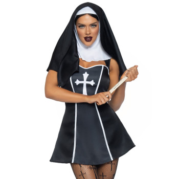 Костюм черниці Leg Avenue Naughty Nun L, сукня, головний убір