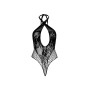 Кружевное тедди Leg Avenue Lace and net halter teddy One size Black, глубокий вырез, халтер