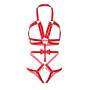 Портупея-тедді з ременів Leg Avenue Studded O-ring harness teddy S Red, екошкіра