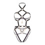 Портупея-тедди из экокожи Leg Avenue Heart ring harness teddy L Black, подвеска-сердечко, цепи