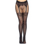 Колготки Leg Avenue Fishnet tights with back seam One size Black, задний шов, кружево, сетка