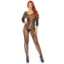 Бодистокинг Leg Avenue Swirl Lace Bodystocking One size Black, ажурная ткань, доступ