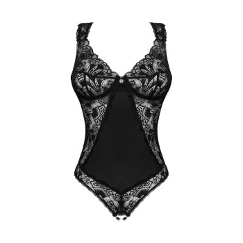Кружевное боди Obsessive Donna Dream crotchless teddy XS/S Black, открытый доступ