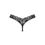 Кружевные стринги Obsessive Donna Dream thong XL/2XL Black, низкая посадка