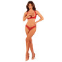 Комплект белья Obsessive Lacelove cupless 2-pcs set M/L Red, открытый доступ, открытая грудь