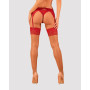 Чулки под пояс с широким кружевом Obsessive Lacelove stockings XL/2XL