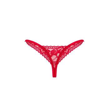 Мереживні стрінги Obsessive Lacelove thong XL/2XL Red, низька посадка