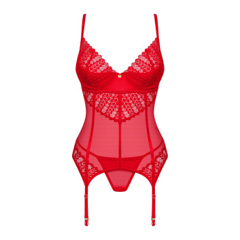 Корсет Obsessive Ingridia corset & thong XS/S