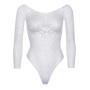 Боді Leg Avenue Snap crotch thong back teddy White S/M
