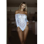 Боді Leg Avenue Snap crotch thong back teddy White S/M