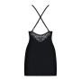 Сатиновый комплект для сна с кружевом Obsessive 828-CHE-1 chemise & thong S/M (мятая упаковка!!!)