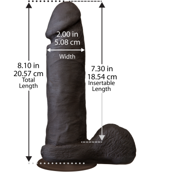 Фаллоимитатор Doc Johnson The Realistic Cock 8 inch Black - ULTRASKYN, Vack-U-Lock, диаметр 5,1см
