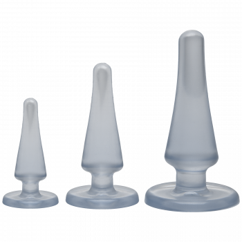 Набір анальних пробок Doc Johnson Crystal Jellies Anal - Clear, макс. діаметр 2см - 3 см - 4 см