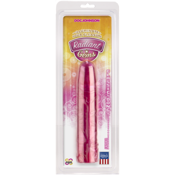Фаллоимитатор Doc Johnson Radiant Gems 8 Inch Fuchsia, диаметр 4,3см, антибактериальный ПВХ