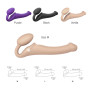 Безремневой страпон с вибрацией Strap-On-Me Vibrating Flesh M, диаметр 3,3см, пульт ДУ, регулируемый