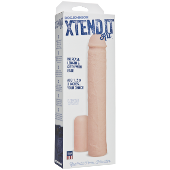 Насадка на член Doc Johnson Xtend It Kit White, подовження (до +7,6 см) і потовщення (до +1,2 см)