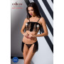Комплект білизни KASSANDRA SET OpenBra black XXL/3XL - Passion Exclusive: ліф з бахроми, трусики-спі