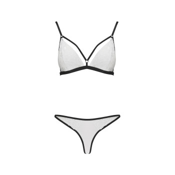 Комплект белья ORIHIME SET white S/M - Passion: стрэпы: лиф и трусики