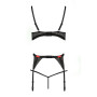 Распродажа!!! Комплект белья PERDITA SET black L/XL - Passion: стрэпы: лиф, стринги и пояс для чулок