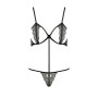 Комплект белья QUENTRIS BIKINI black L/XL - Passion Exclusive, стринги и полуоткрытый лиф