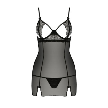 Прозора сорочка приталена QUENTRIS CHEMISE black L/XL - Passion Exclusive, трусики