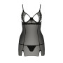 Прозора сорочка приталена QUENTRIS CHEMISE black L/XL - Passion Exclusive, трусики