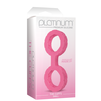 Наручники з силікону Doc Johnson The Cuffs Small - Pink, добре тягнуться, для рук і для ніг