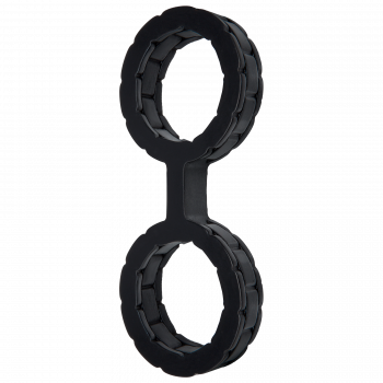 Наручники з силікону Doc Johnson The Cuffs Large - Black, добре тягнуться, для рук і для ніг