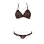 Комплект білизни GIANA BIKINI black XXL/XXXL - Passion: напівпрозорі ліф і трусики з бантиками