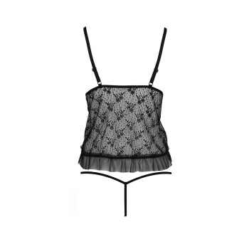 Боді монокіні з відкритими грудьми JUSTINA BODY black S/M - Passion