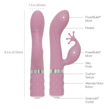 Розкішний вібратор-кролик Pillow Talk - Kinky Pink з кристалом Сваровські, потужний