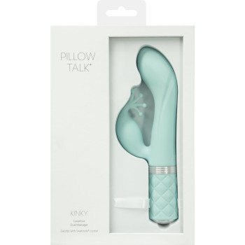 Розкішний вібратор-кролик Pillow Talk - Kinky Teal з кристалом Сваровські, потужний